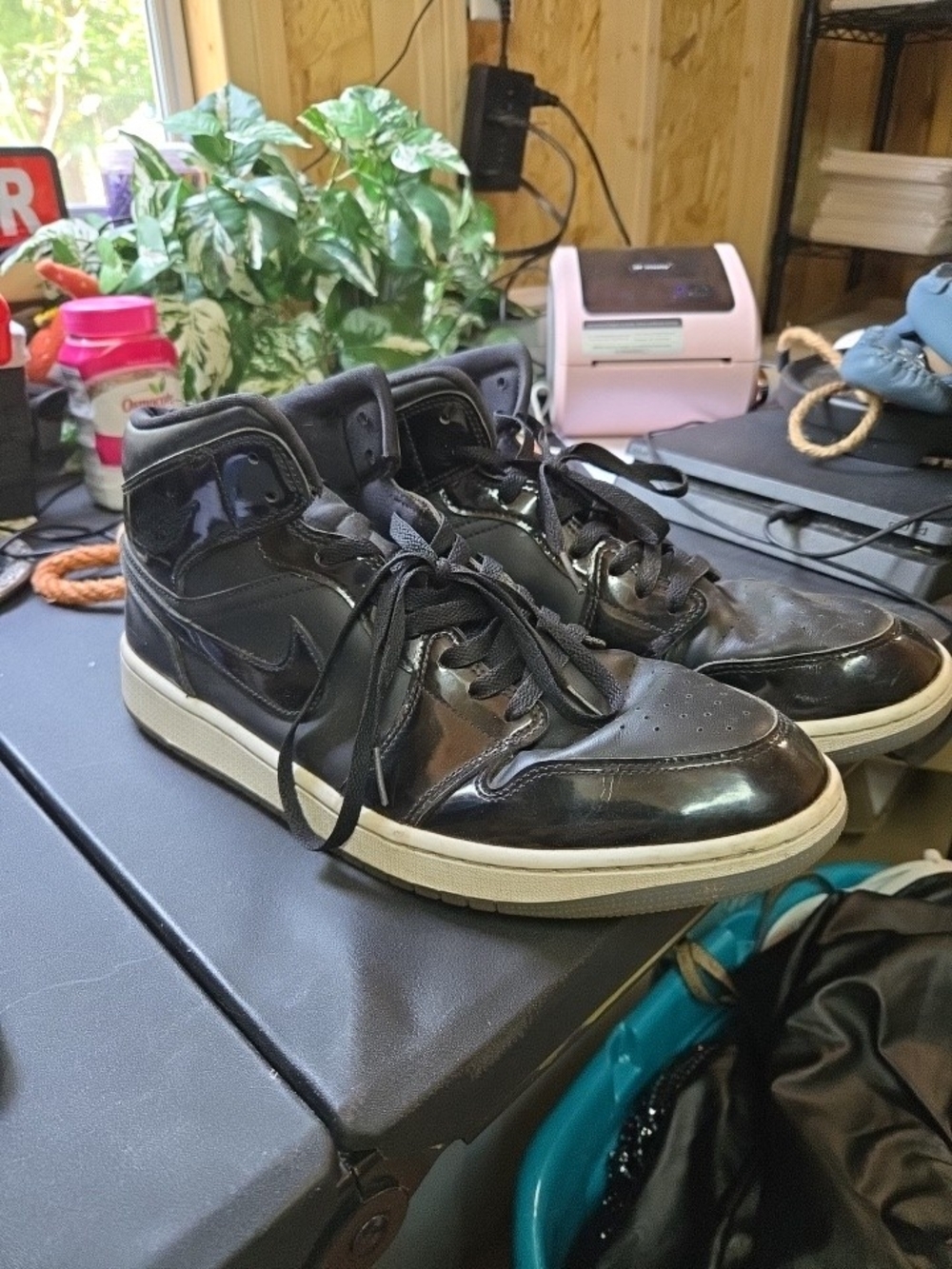 Jordan Air Jordan 1 Mid SE Black DV1308-004 Space Jam Mid Top Sneakers Sz 13